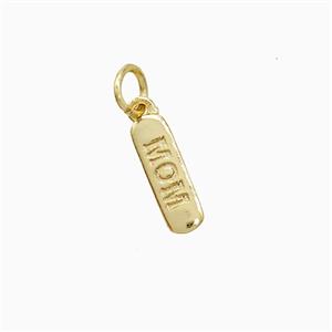 Copper MOM Pendant Stick Gold Plated, approx 4-12mm