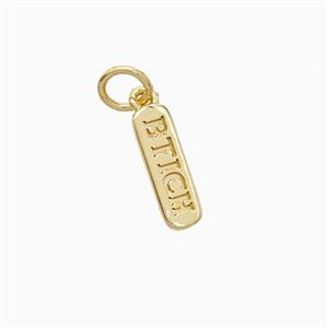 Copper Btich Pendant Stick Gold Plated, approx 4-12mm