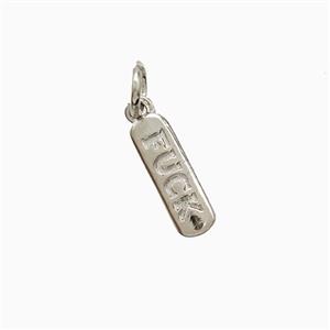 Copper Fuck Pendant Stick Platinum Plated, approx 4-12mm