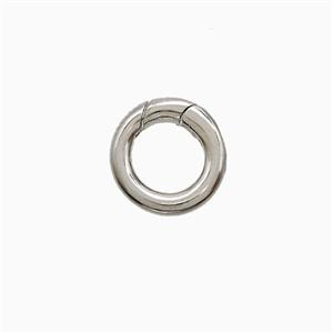 Copper Carabiner Clasp Circle Platinum Plated, approx 10mm