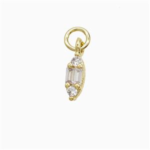Copper Leaf Pendant Pave Zirconia Gold Plated, approx 3.5-8mm