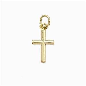 Copper Cross Pendant Gold Plated, approx 8-12mm