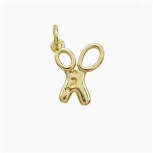 Copper Forfex Pendant Gold Plated, approx 10-12mm