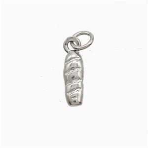 Copper French Baguette Pendant Platinum Plated, approx 4-11mm