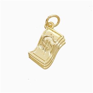 Money Dollar Charms Copper Pendant Gold Plated, approx 8-12mm
