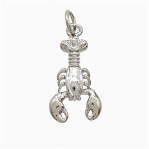 Copper Scorpion Pendant Platinum Plated, approx 11-17mm