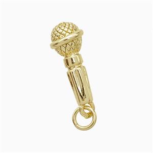 Copper Microphone Pendant Gold Plated, approx 7-16mm
