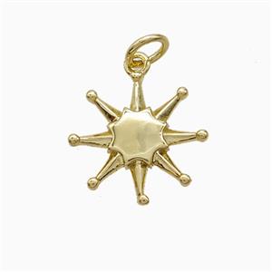 Copper Star Pendant Gold Plated, approx 14.5mm