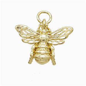 Copper Honeybee Pendant Gold Plated, approx 13-18mm