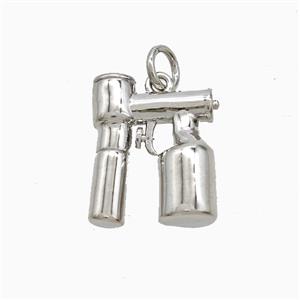 Spray Tanning Device Charms Copper Pendant Platinum Plated, approx 12-15mm