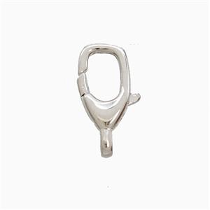 Copper Lobster Clasp Platinum Plated, approx 8-12mm