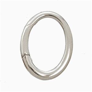 Copper Carabiner Clasp Oval Platinum Plated, approx 17-23mm