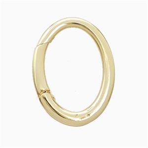Copper Carabiner Clasp Oval Gold Plated, approx 17-23mm