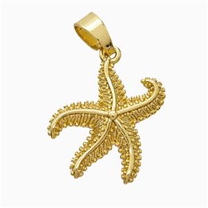 Copper Starfish Pendant Gold Plated, approx 18-20mm