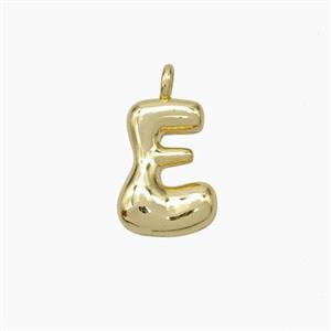 Copper Letter-E Pendant Gold Plated, approx 10-12mm