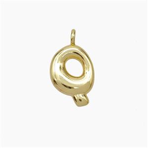 Copper Letter-Q Pendant Gold Plated, approx 10-12mm