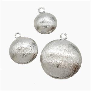 Copper Button Pendant Brushed Platinum Plated, approx 11mm