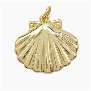 Copper Scallop Shell Pendant 18K Gold Plated, approx 16-20mm