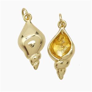 Copper Conch Shell Pendant 18K Gold Plated, approx 10-18mm
