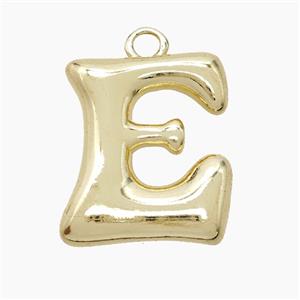 Copper Letter-E Pendant Gold Plated, approx 20-24mm