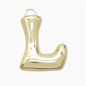 Copper Letter-L Pendant Gold Plated, approx 20-24mm