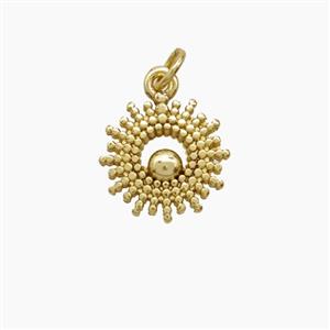 Copper Sunray Pendant Gold Plated, approx 11mm