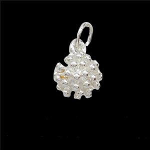 Copper Thorn Fruit Pendant Shiny Silver, approx 8mm