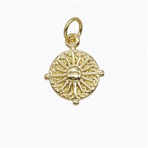 Copper Sun Pendant Gold Plated, approx 10mm
