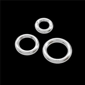 Copper JumpRings Connector Circle Shiny Silver, approx 10mm