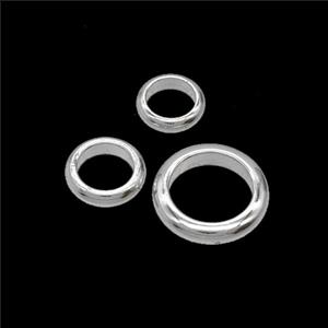 Copper JumpRings Connector Shiny Silver, approx 11mm