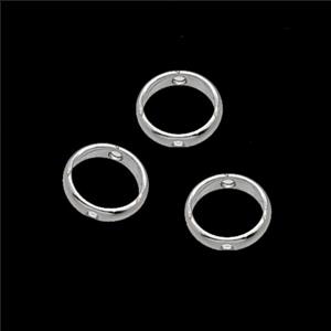 Copper Rings Beads Shiny Silver, approx 8mm