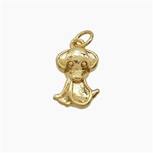 Copper Dog Pendant 18K Gold Plated, approx 9.5-13mm