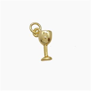 Copper Wine Glass Charms Pendant Cup Gold Plated, approx 4-8mm