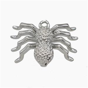 Halloween Spider Charms COpper Pendant Platinum Plated, approx 15-24mm