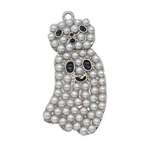 Halloween Ghost Charms Copper Pendant Pave Resin Platinum Plated, approx 12-30mm