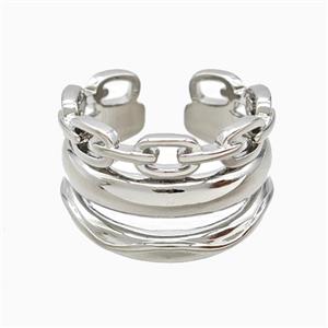 Copper Rings Platinum Plated, approx 14mm, 18mm dia