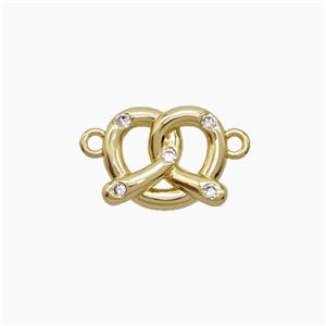 Copper Heart Pendant Pave Zirconia Gold Plated, approx 9-11mm