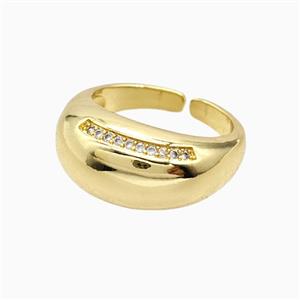 Copper Rings Pave Zirconia 18K Gold Plated, approx 11mm, 18mm dia