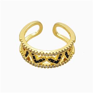 Copper Rings Pave Zirconia 18K Gold Plated, approx 8mm, 18mm dia