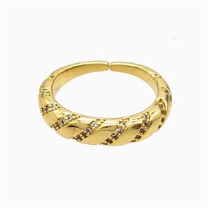 Copper Rings Pave Zirconia 18K Gold Plated, approx 5mm, 18mm dia