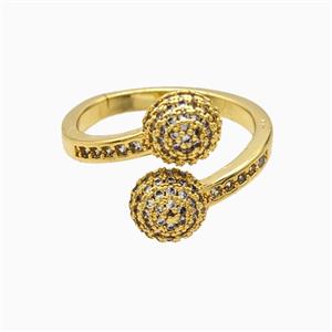 Copper Rings Pave Zirconia 18K Gold Plated, approx 8mm, 18mm dia