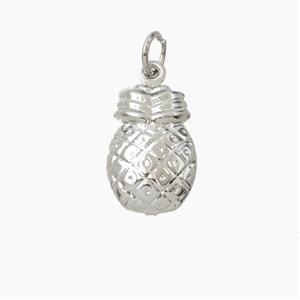 Copper Pineapple Pendant Platinum Plated, approx 10-16mm