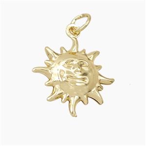 Copper Sun Pendant Gold Plated, approx 17mm