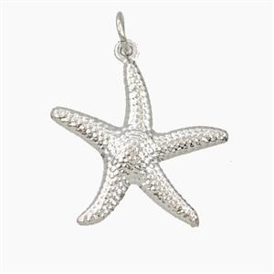 Copper Starfish Pendant Platinum Plated, approx 20mm