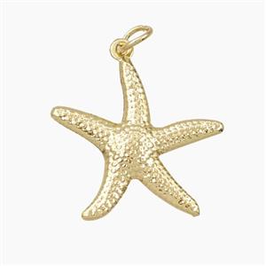 Copper Starfish Pendant Gold Plated, approx 20mm