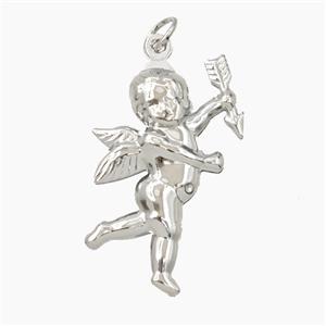 Copper Cupid Pendant Platinum Plated, approx 17-27mm