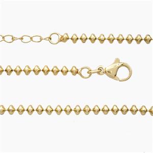 Copper Necklace Chain Gold Plated, approx 2.8mm, 44-49cm length