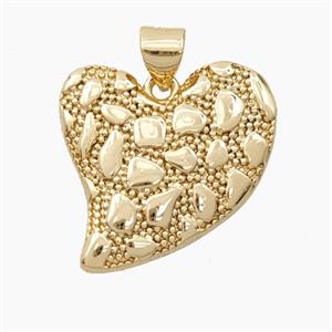 Bohemia Style Copper Heart Pendant Gold Plated, approx 20mm