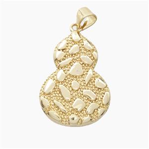 Bohemia Style Copper Gourd Pendant Gold Plated, approx 18-25mm