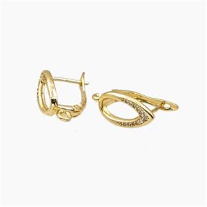 Copper Eye Latchback Earrings Gold Plated, approx 8.5-15mm, 12mm wide